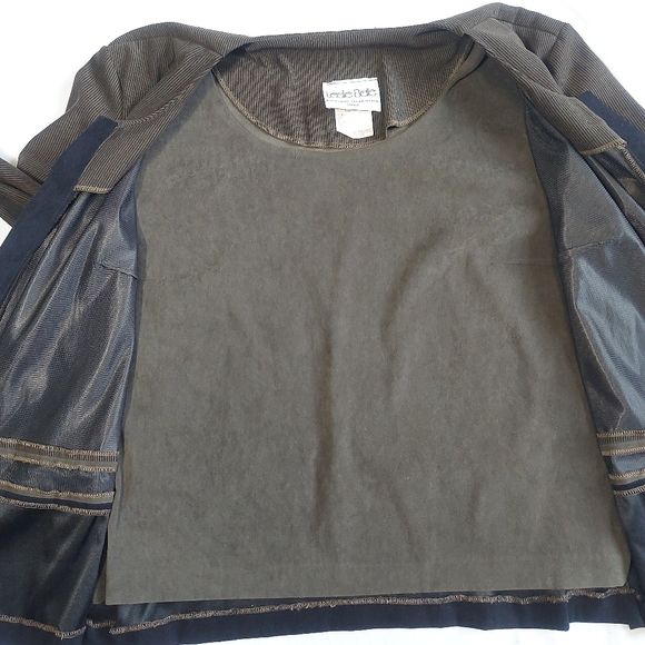 Leslie Belle Canada VTG 80s Sueded Poly Jacket Blazer, 16 - Picture 6 of 11